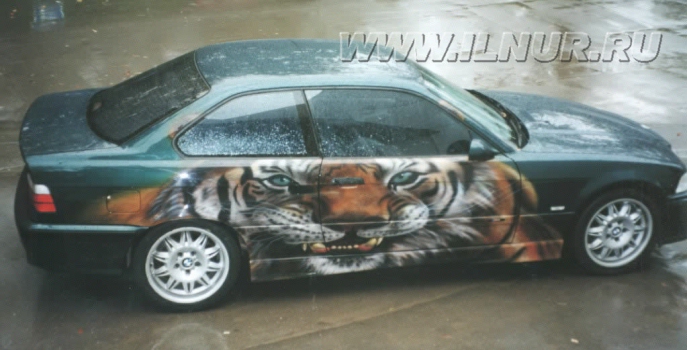 «Тигр» аэрография на BMW M3 1998 г.